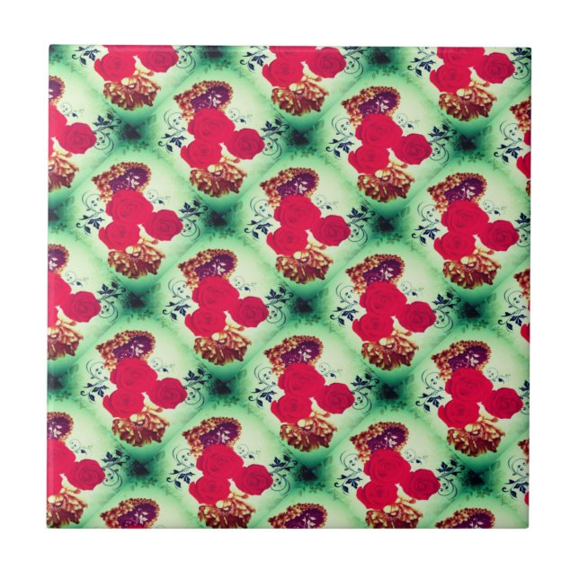 Azulejo flores Rosa (Frente)