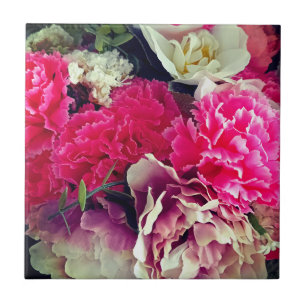 Azulejo Flores rosa y crema