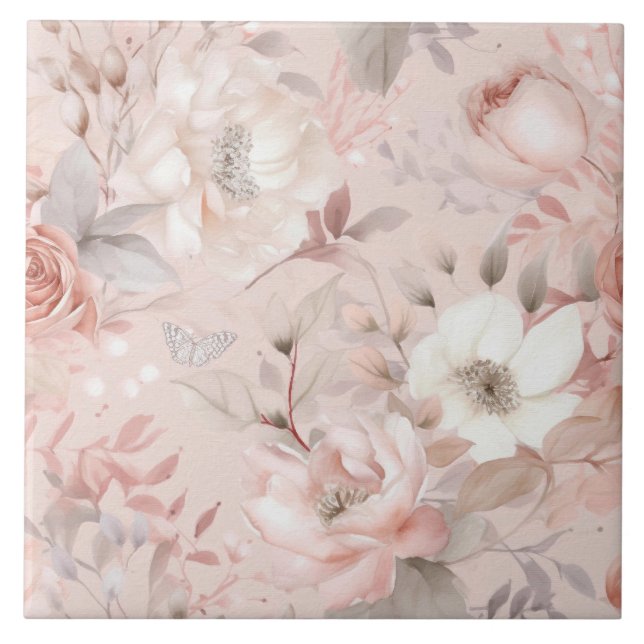 Azulejo Flores, rosas añejos, rosas rosas rosas (Frente)