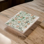 Azulejo Flores rosas de Art Nouveau Hojas verdes<br><div class="desc">Obra artística famosa de William Morris (1834-1896) sobre patrones de jazmín</div>