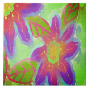 Azulejo Flores rosas Funky Resumen Arte