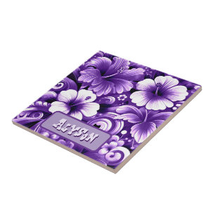 Azulejo Flores tropicales hawaianas Hibiscus personalizada