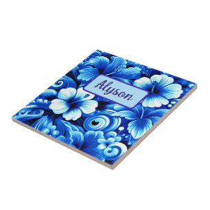 Azulejo Flores tropicales hawaianas Hibiscus personalizada