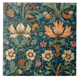 Azulejo Flores, vintage, art nouveau, estilo William Morri