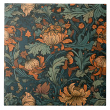 Flores, vintage, art nouveau, estilo William Morri