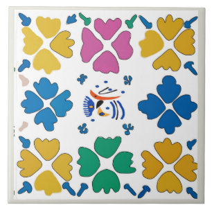 Azulejo Flores y formas violentas