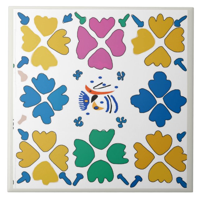 Azulejo Flores y formas violentas (Frente)