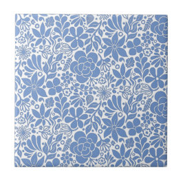 Azulejo Flores y hojas salvajes audaces