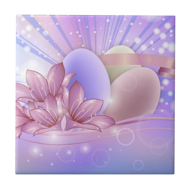 Azulejo Flores y huevos de Pascua (Frente)