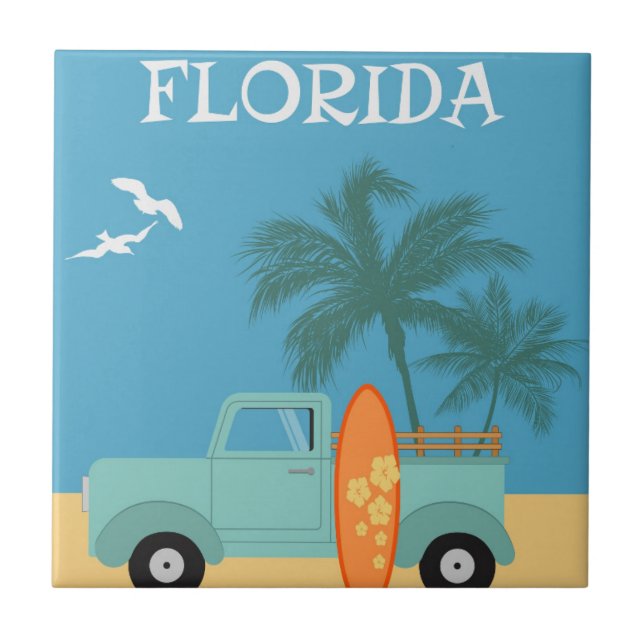 Azulejo Florida:Azulejo Cerámico de Viaje (Frente)