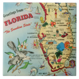 Azulejo Florida Map Ceramic Tile