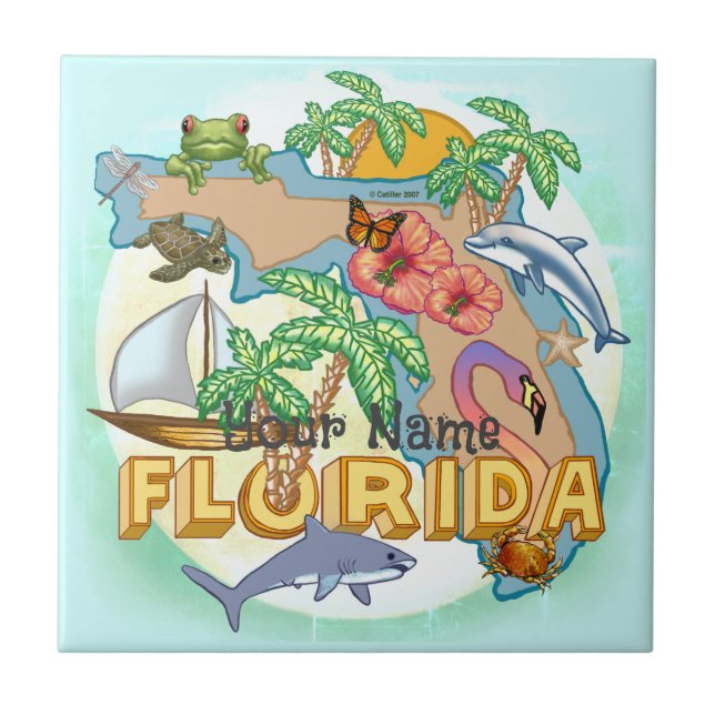 Azulejo Florida tropical (Frente)