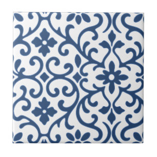Azulejo Floritura Azul Encanto Barroco del Viejo Mundo