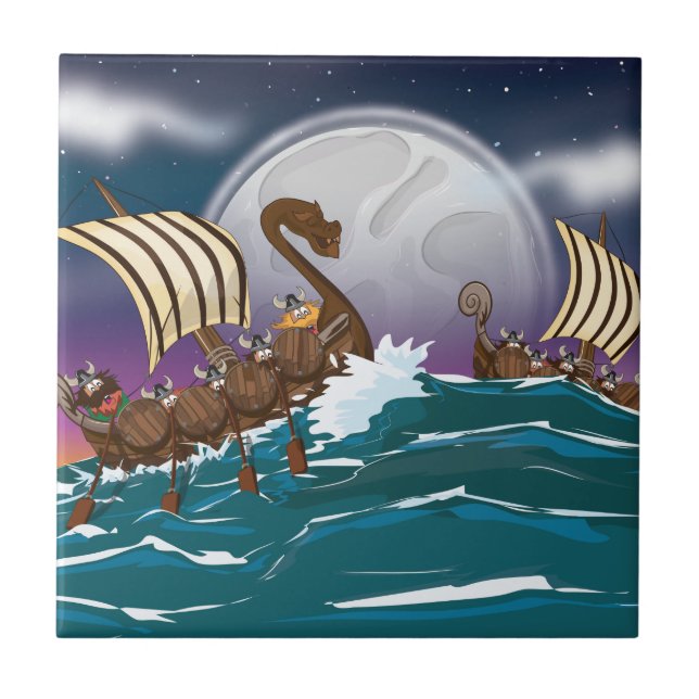 Azulejo Flota de Invasión Vikinga (Frente)