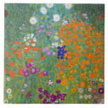 Azulejo Flower Garden Gustav Klimt Bella Artes<br><div class="desc">Baldosas de cerámica con la pintura al óleo de arte fino de Gustav Klimt (1862-1918),  Flower Garden (1906) o Bauerngarten. Una colorida representación de petunias,  astros y otras flores en el jardín.</div>