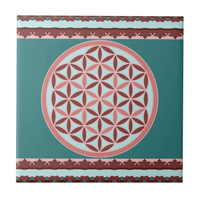 Azulejo "Flower of Life – Pastel & Earthy Harmony" (Frente)