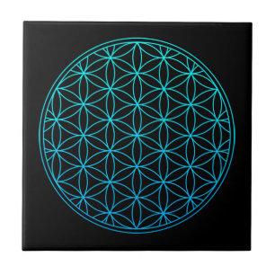 Azulejo flower of life sacred geometry symbol ancient zen