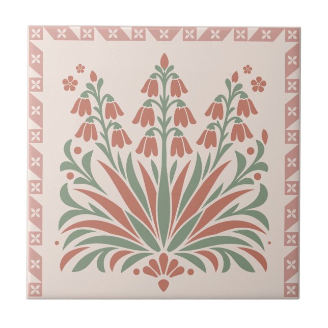 Azulejo Flowering Yucca - Southwest Folk Pattern (Frente)