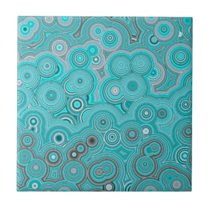 Azulejo Flujo de Ágata Turquesa – Patrón Abstracto Elegant
