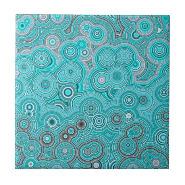 Azulejo Flujo de Ágata Turquesa – Patrón Abstracto Elegant (Frente)