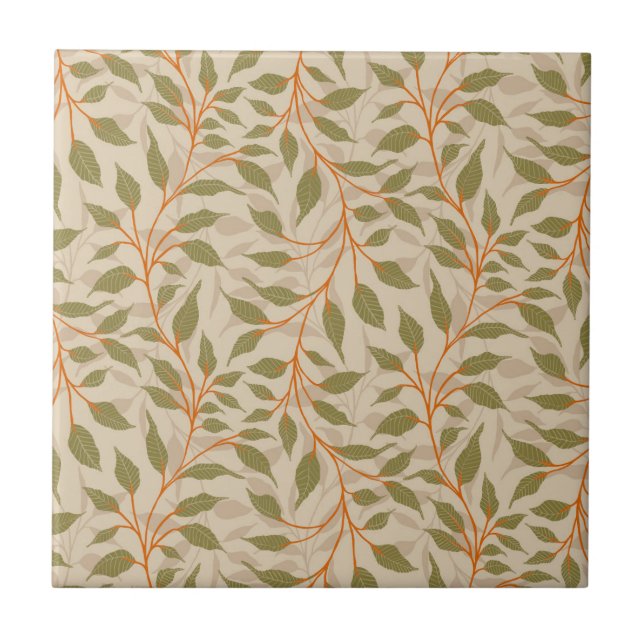 Azulejo Flujo de hojas bailarinas Delicadas Foliage Verde (Frente)