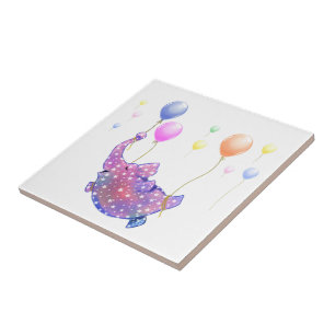 Azulejo Flying Elephant Funny Ceramic Tile