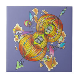 Azulejo Flying infinity tile.psychedelic butterfly.