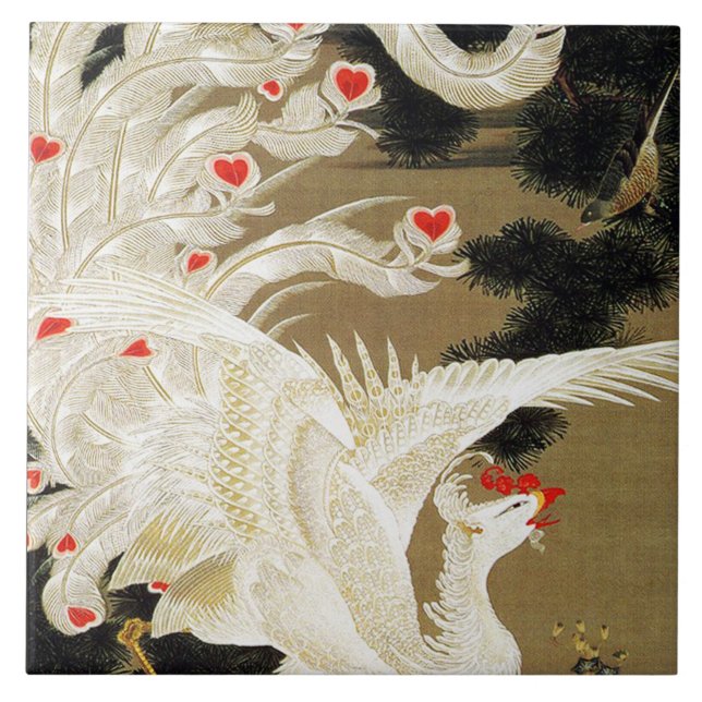 Azulejo FLYING LOVE PHOENIX,Feathers,Hearts Valentine Day (Frente)
