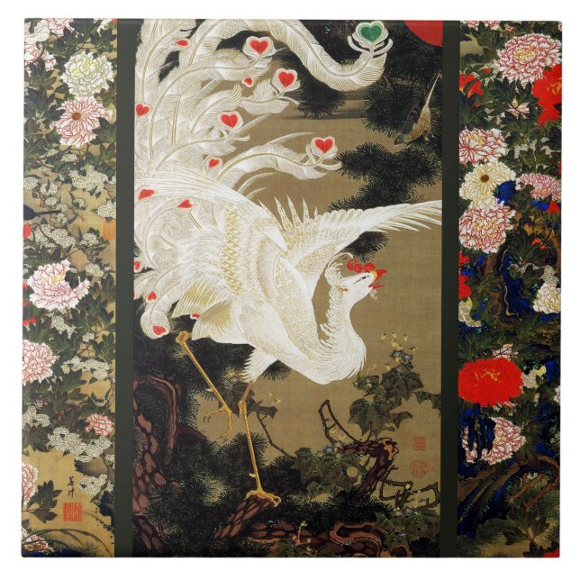 Azulejo FLYING LOVE PHOENIX,Feathers,Hearts Valentine Day (Frente)