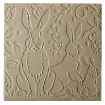 Foliage de Beige Rabbit Grabado en relieve Woodlan