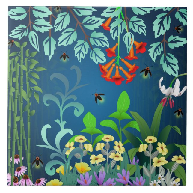 Azulejo Foliage del zorrillo de Woodland (Frente)