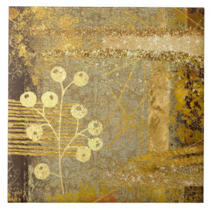 Azulejo Foliage purpurina marrón con problemas de oro abs