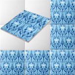 Azulejo Foliage y patrón floral de Art Nouveau<br><div class="desc">Este diseño se deriva de un follaje de estilo Art Nouveau y floral de época victoriana. Puede personalizar de los colores</div>