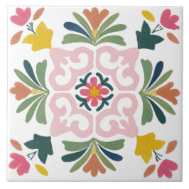 Azulejo Folk Garden Watercolor