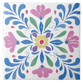 Azulejo Folk Garden Watercolor