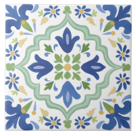 Azulejo Folk Garden Watercolor