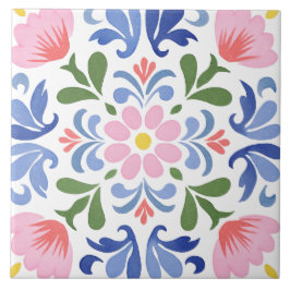 Azulejo Folk Garden Watercolor