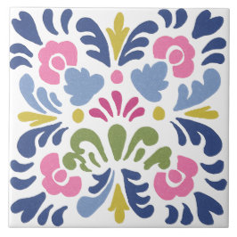 Azulejo Folk Garden Watercolor