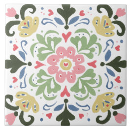 Azulejo Folk Garden Watercolor