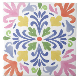 Azulejo Folk Garden Watercolor