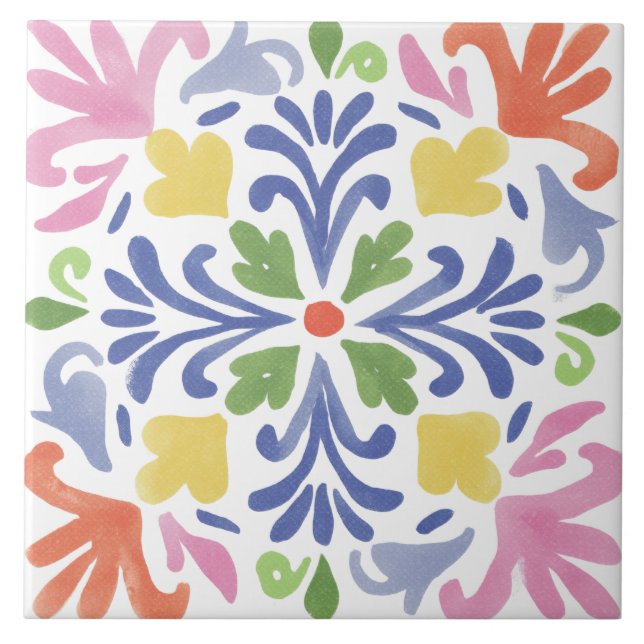 Azulejo Folk Garden Watercolor (Frente)