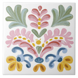 Azulejo Folk Garden Watercolor