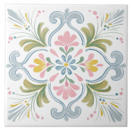 Azulejo Folk Garden Watercolor