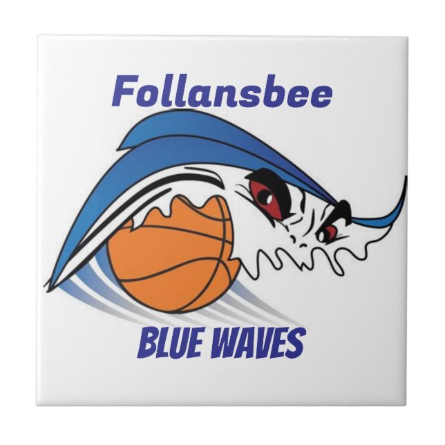 Azulejo Follansbee Blue Waves Basketball (Frente)
