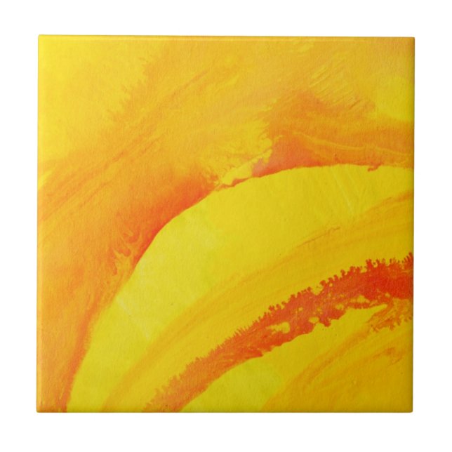 Azulejo fondo amarillo. acuarela en el papel (Frente)
