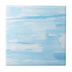 Azulejo Fondo azul abstracto de la acuarela, textura