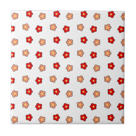 Azulejo Fondo blanco del patrón de flor roja rosado precoz