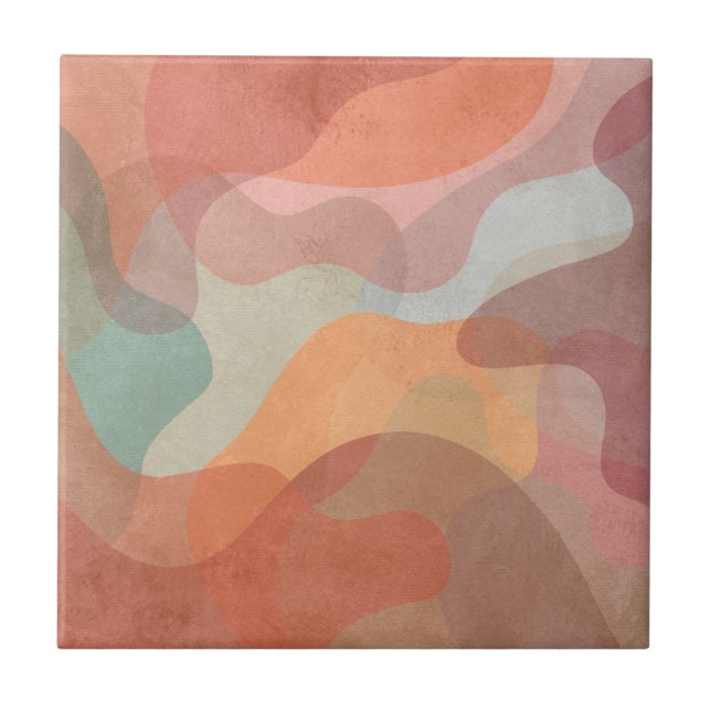 Azulejo Fondo de blobs pastel superpuestos abstractos (Frente)