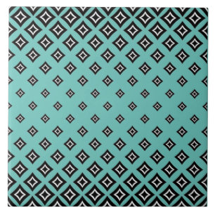 Azulejo Fondo de color verde azulado y patrón cuadrado geo