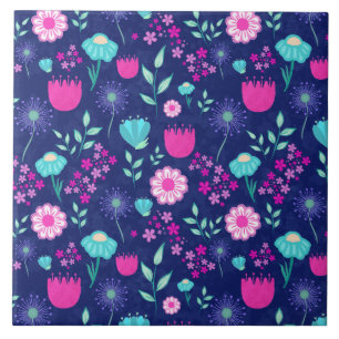 Azulejo Fondo de patrón floral corto